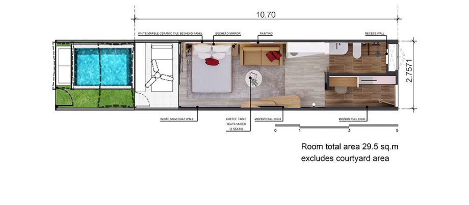 Ground Floor Courtyard and Private Plunge Pool Floor Plan